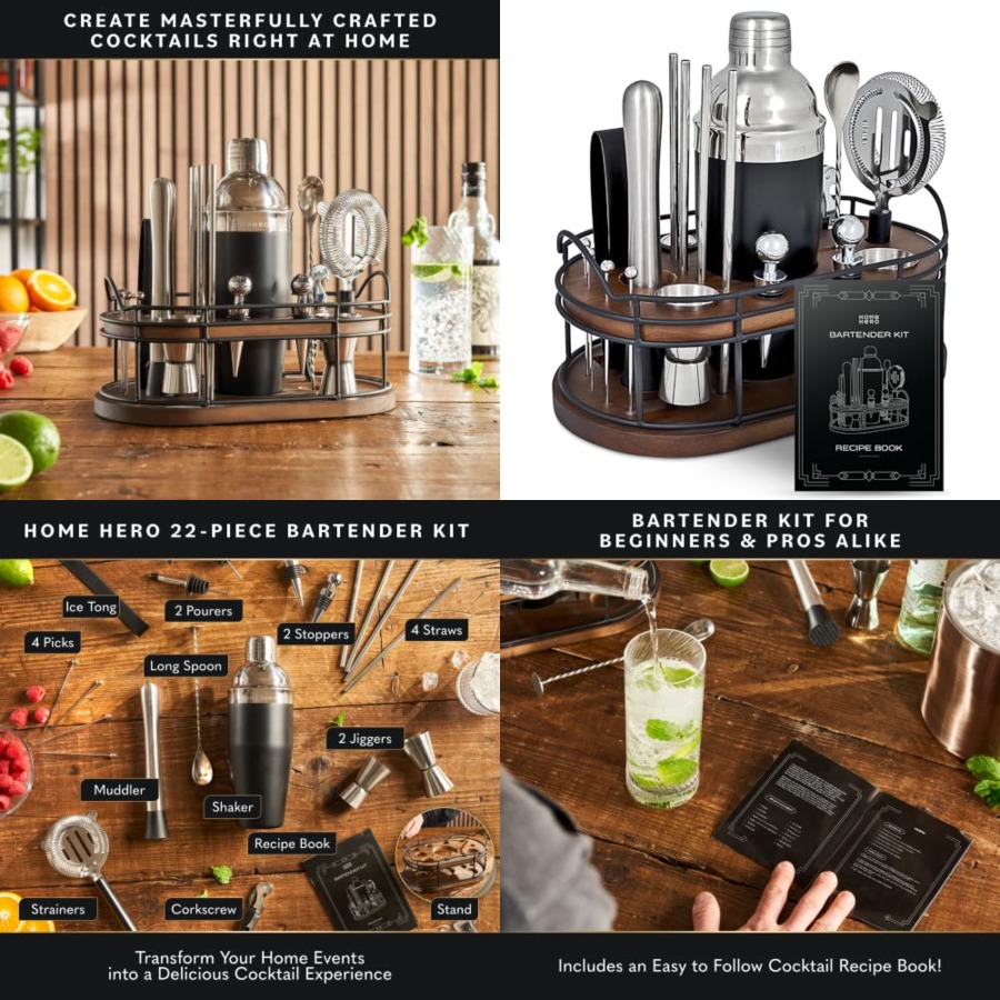 Bartender Kit - 22-Piece Cockt - Cocktail Recipe Book recensione e prezzo
