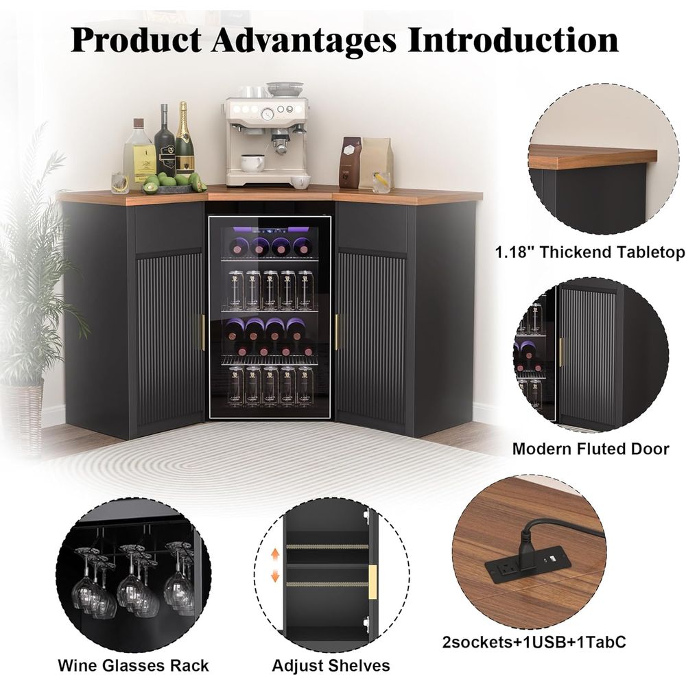 Ridged Space Bar Cabinet, Stor - Home Bar Setup recensione e prezzo