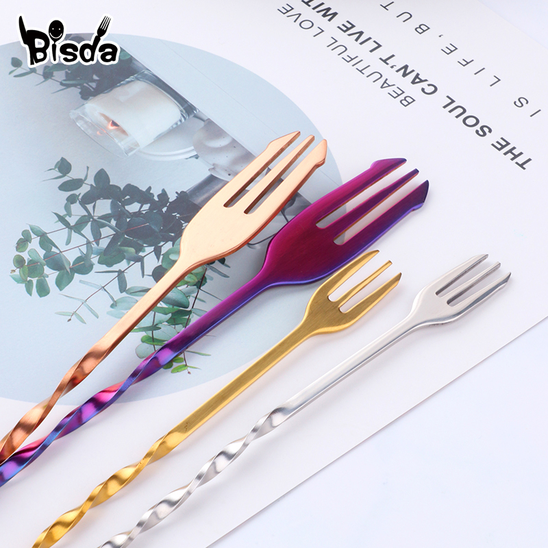 Cocktail Bar Spoons with Fork, - Bar Spoon Twisted recensione e prezzo