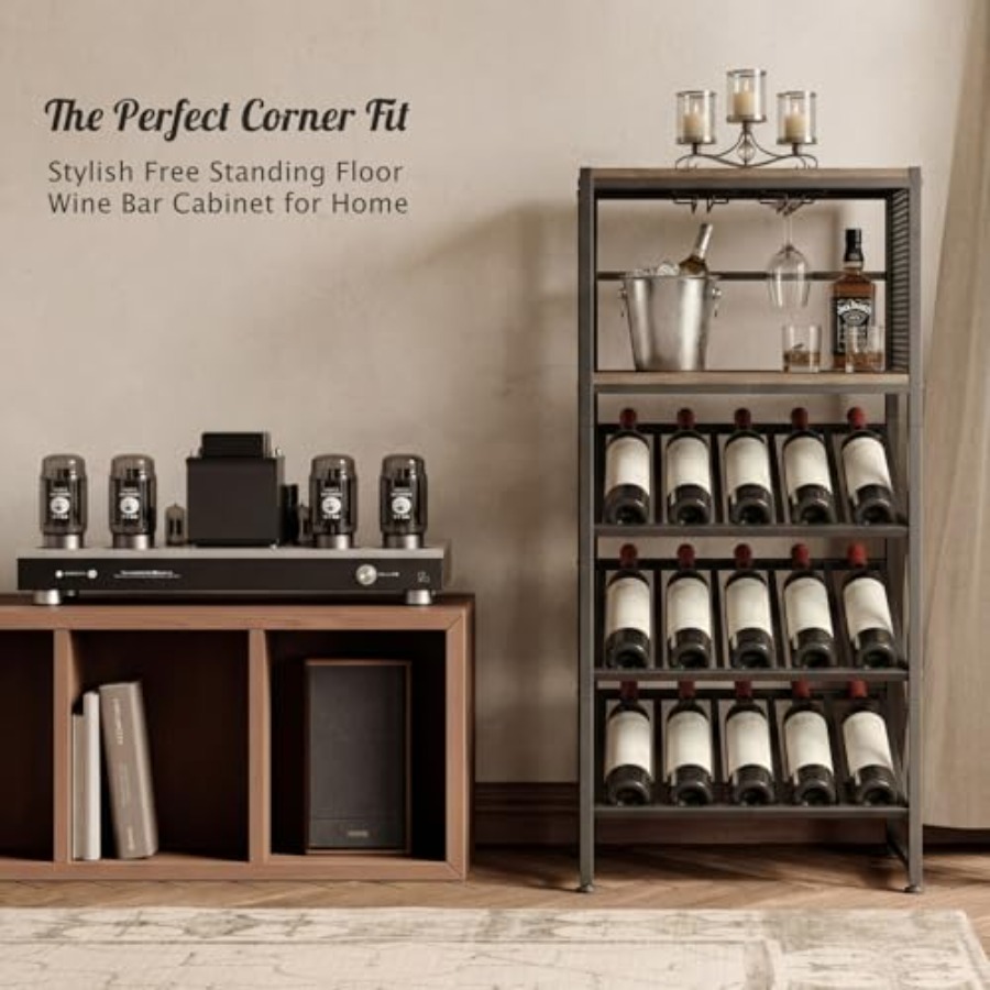 Corner Wine Rack with Glass Ho - Home Bar Shelf recensione e prezzo