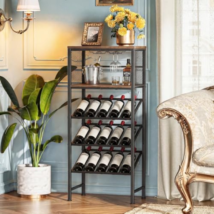 Corner Wine Rack with Glass Ho - Home Bar Shelf recensione e prezzo