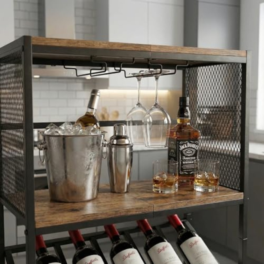 Corner Wine Rack with Glass Ho - Home Bar Shelf recensione e prezzo