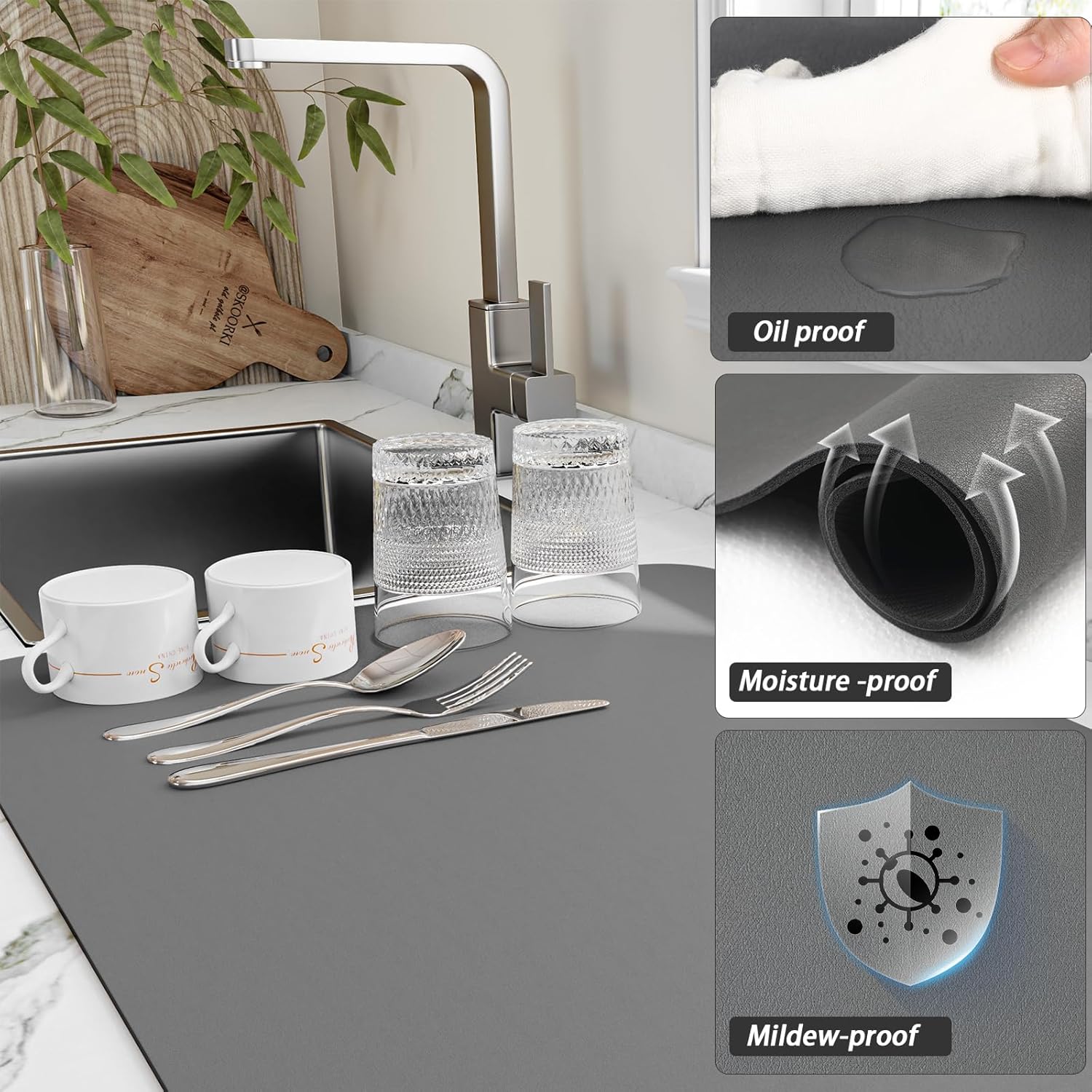Coffee Cup Drying Mat Non-slip - Bar Mat Rubber recensione e prezzo